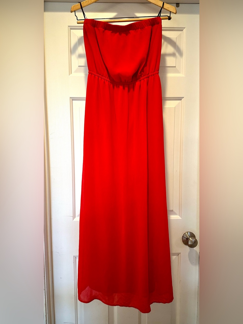 Forever 21 Red Strapless Maxi Dress